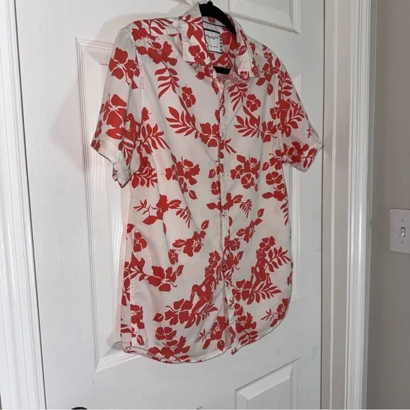 Denim & Flower Ricky Singh Vibrant Red Floral Shirt size M - Picture 2 of 15